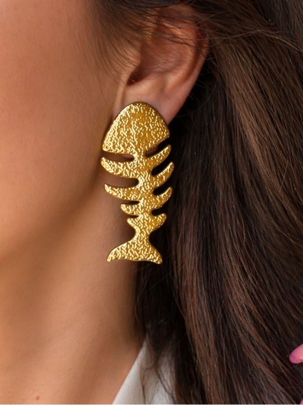 Gold Fish Statement Earrings - Women Jewelry